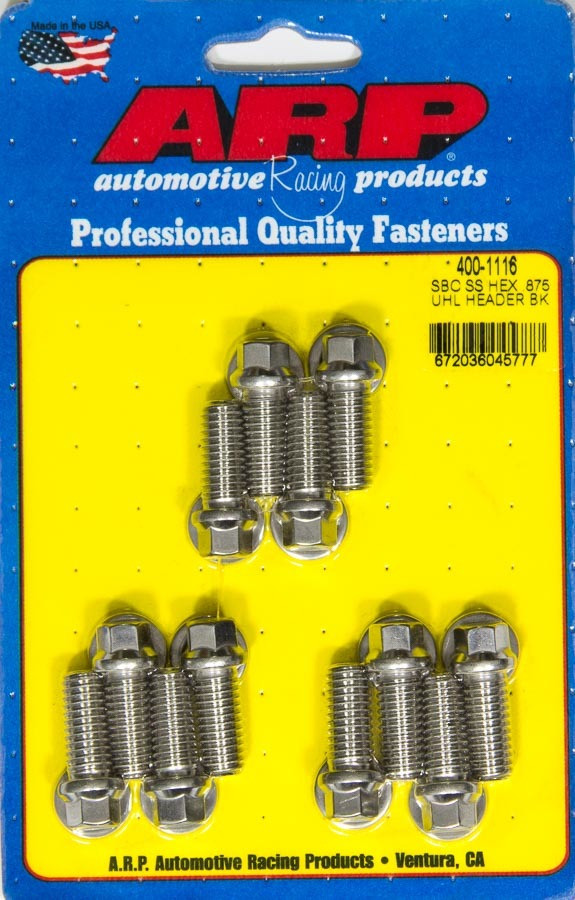 Arp Header Bolt Kit - 6pt. 3/8 x .875 UHL (12) 400-1116