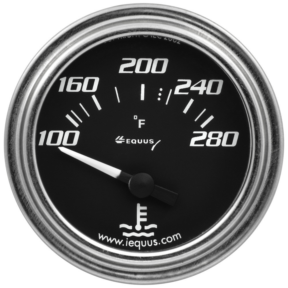 Equus 2.0 Dia Water Temp Gauge Chrome 100-280 E7262