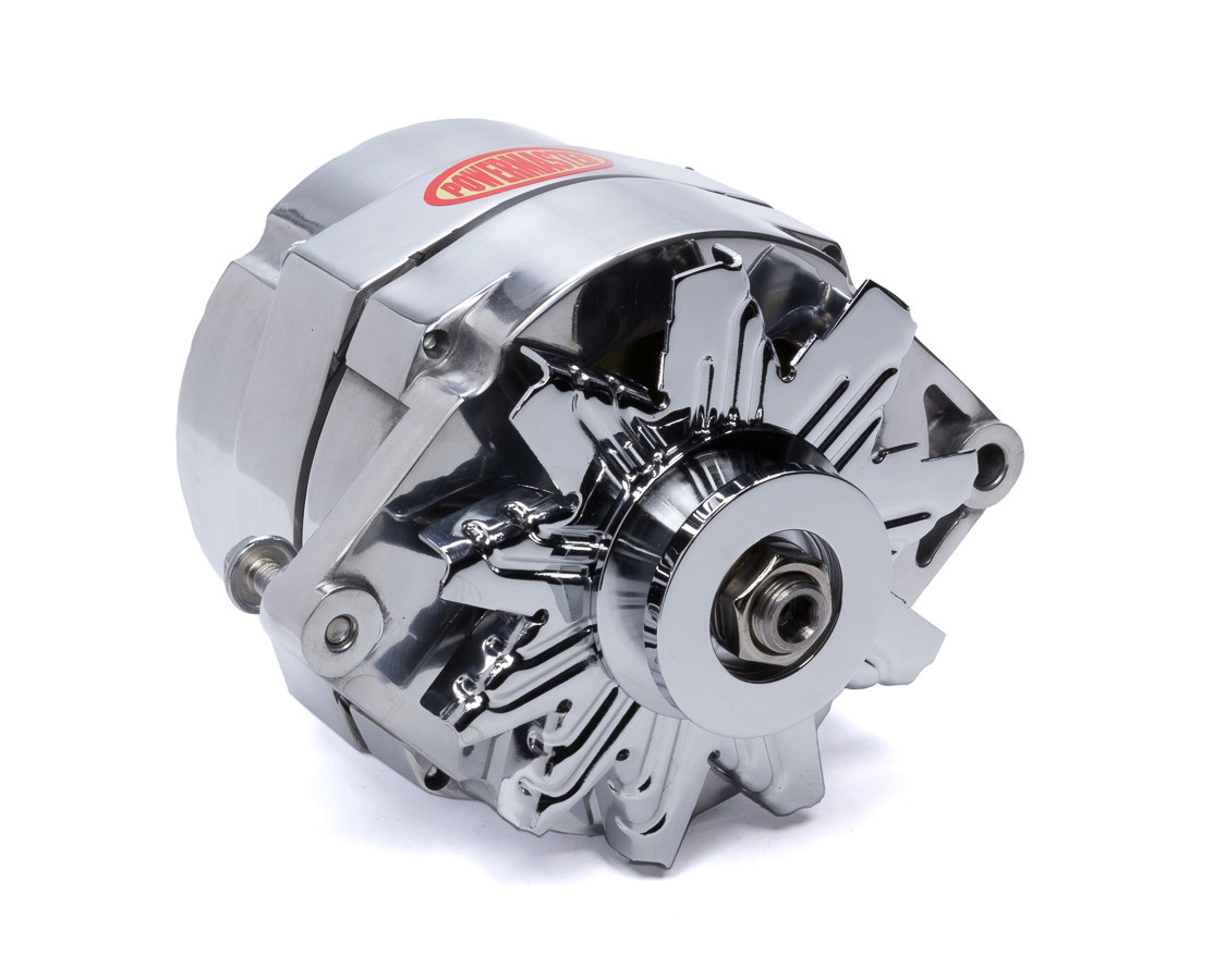 Powermaster Alternator GM 10SI 1V- Pulley 100 Amp Polished 67127