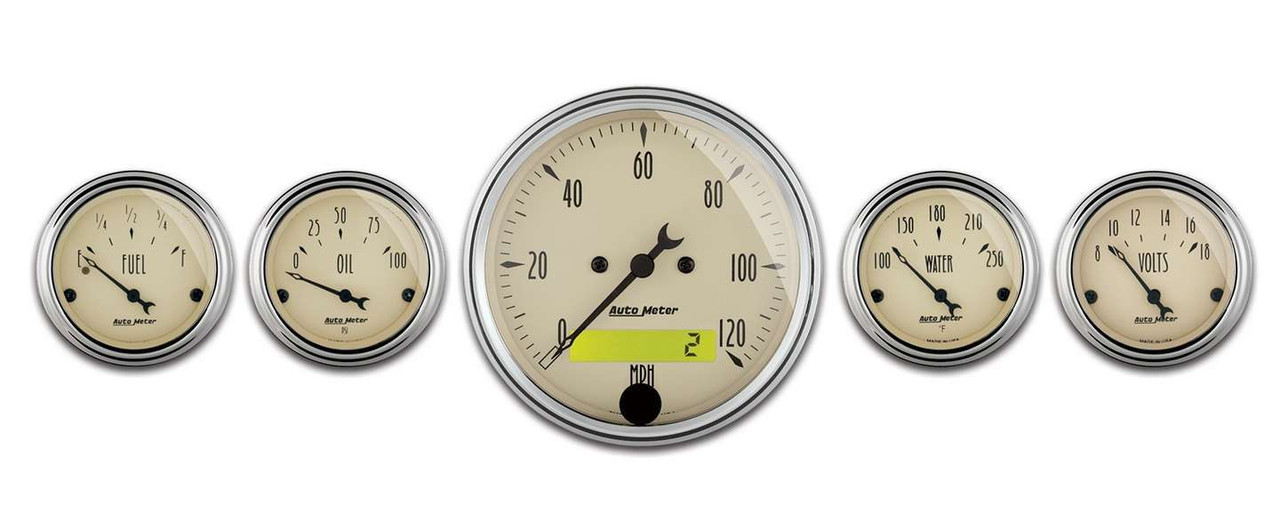 Autometer A/B 5pc. Gauge Kit w/Elec. Speedo 1809