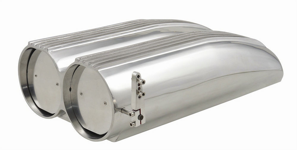 Mr. Gasket Double Barrel Scoop Shotgun Style Polished 8008MRG