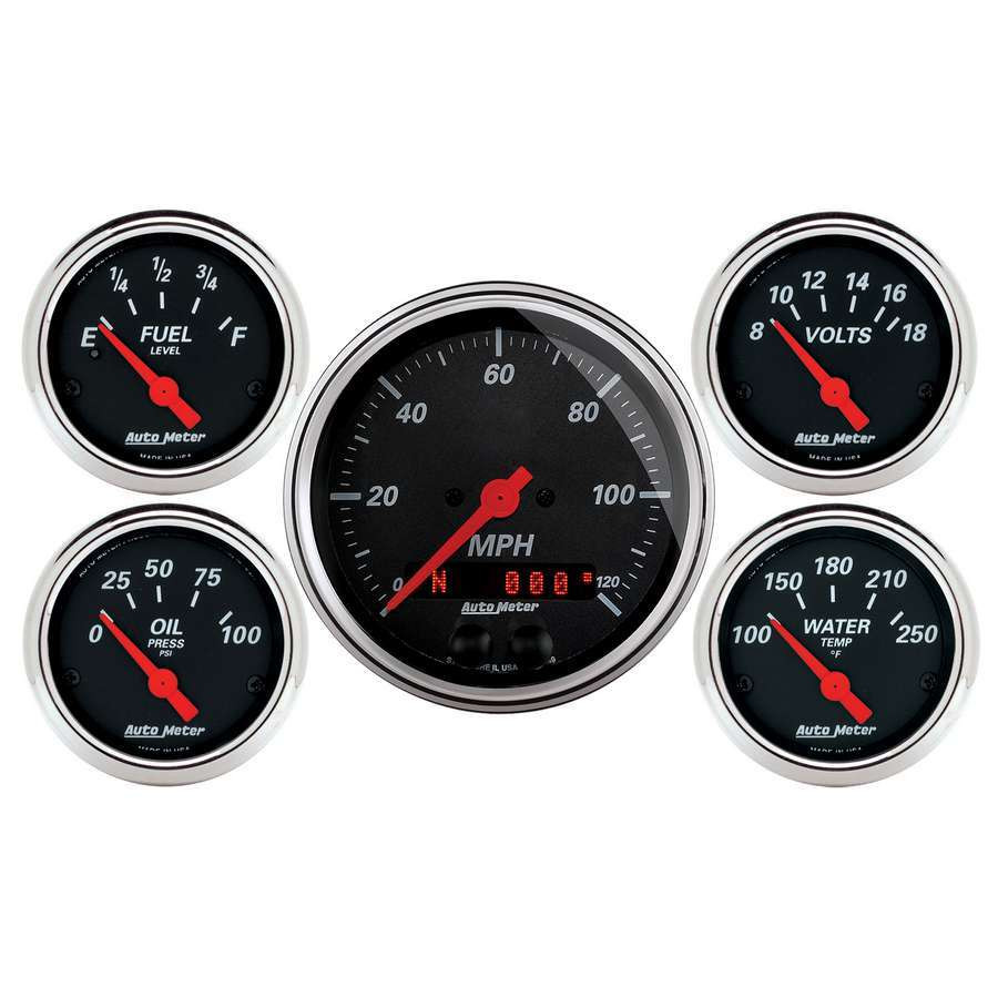 Autometer Designer Black Gauge Kit w/GPS Speedo 1450