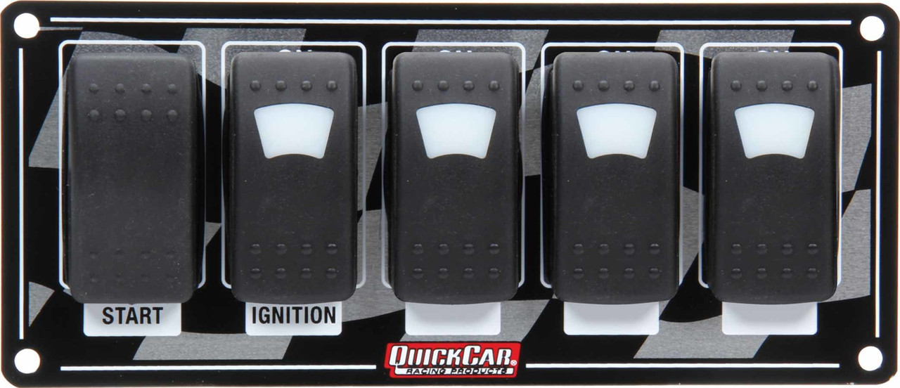 Quickcar Racing Products Ignition Panel w/ Rocker Switches and Lights 52-166