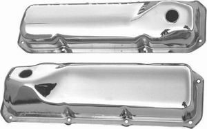 Racing Power Co-Packaged Chrome Steel Valve Cover Ford 351C-351M-400 Pair R9295
