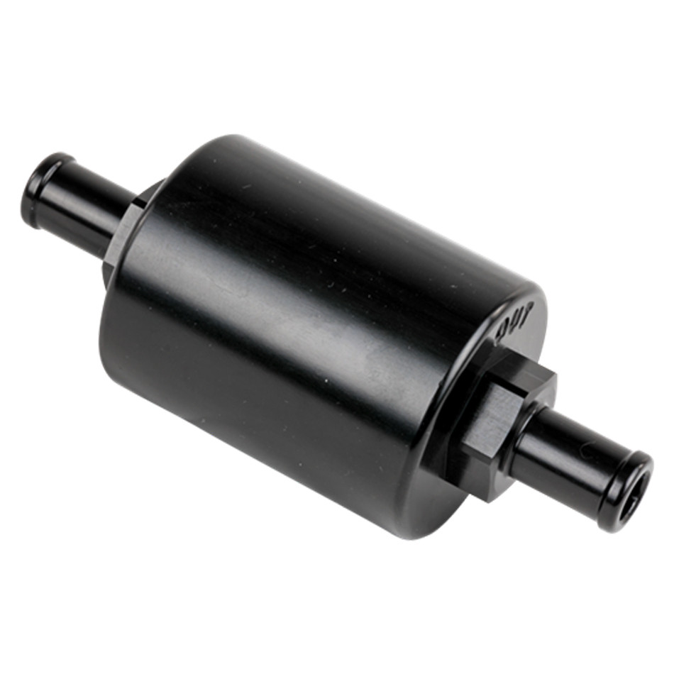 Billet Specialties In Line Fuel Filter 3/8 in Barbed Black BLK42130