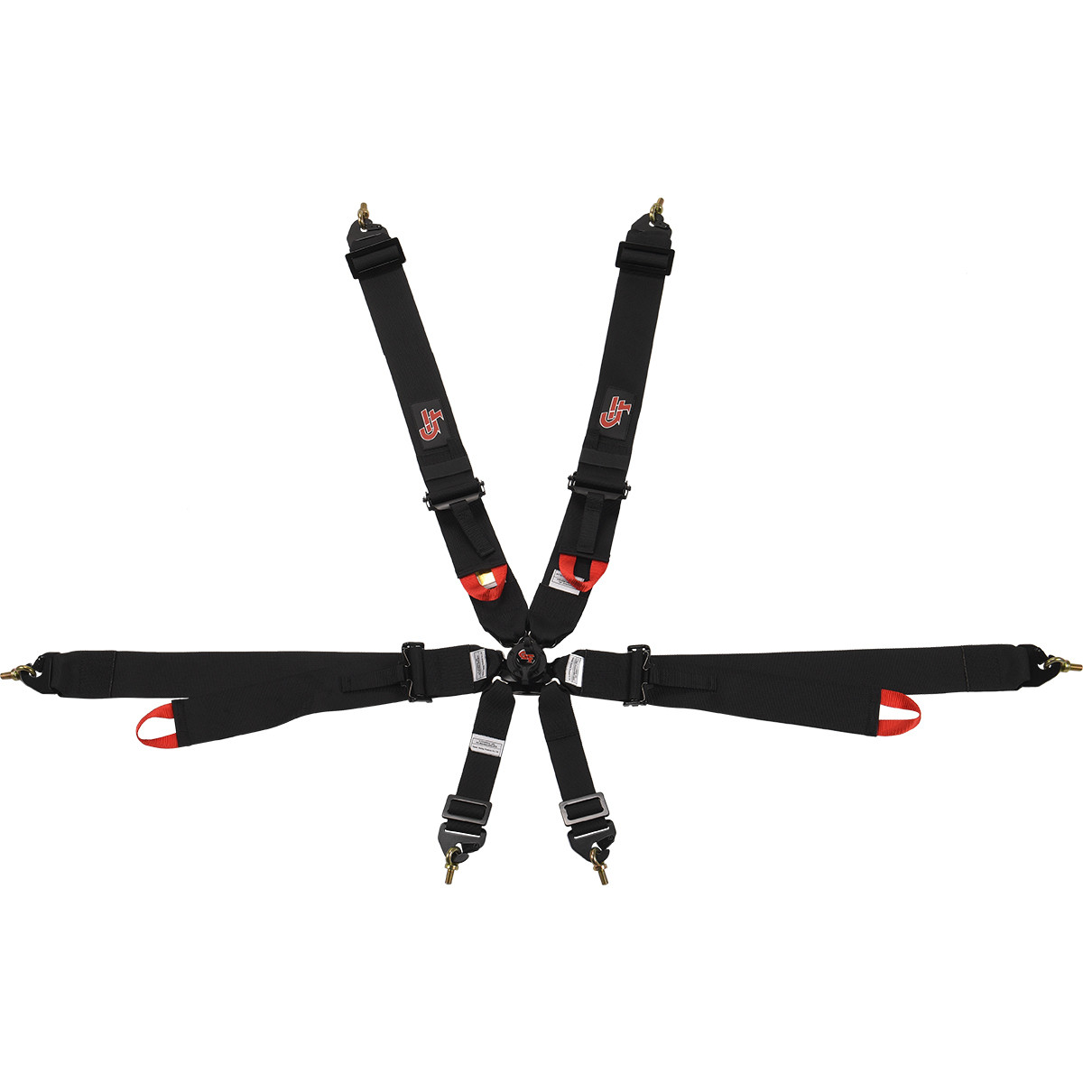 G-Force 6pt Harness Camlock Indiv P/D Black FIA 7620BK