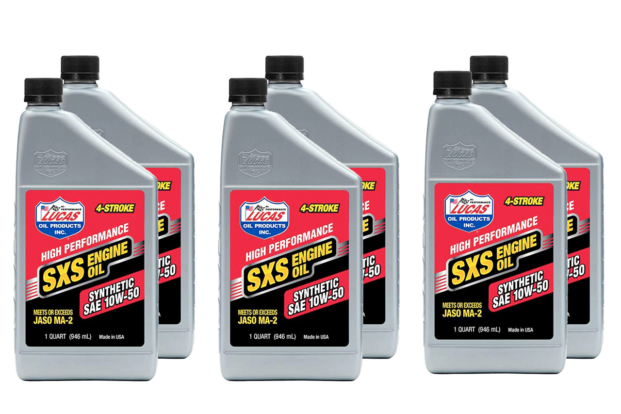 Lucas Oil Synthetic 10w50 SXS Oil Case 6 x 1 Quart 11212