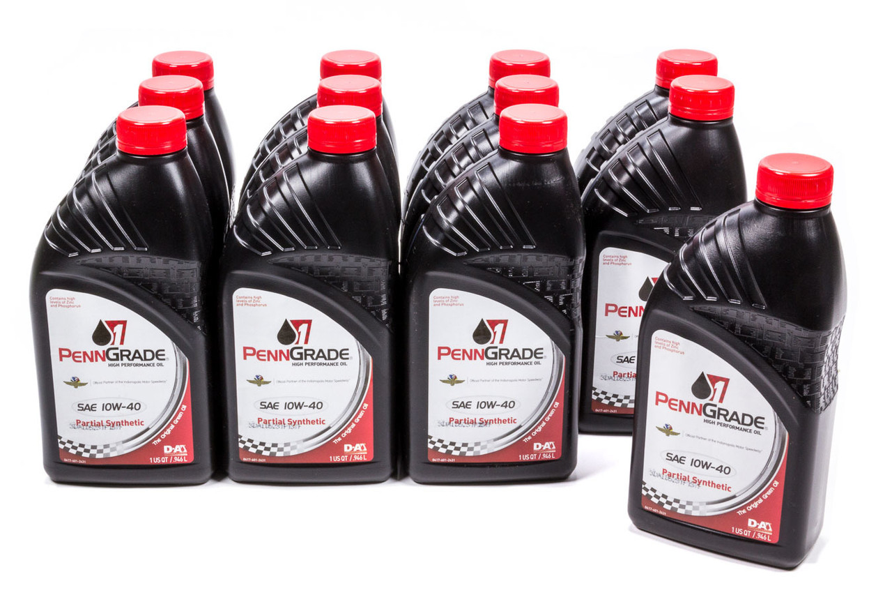 Penngrade Motor Oil 10w40 Racing Oil Cs/12Qt Partial Synthetic 71446