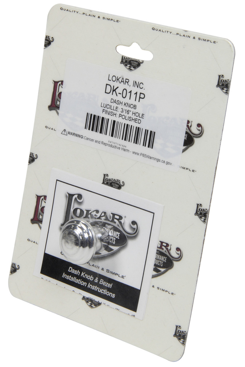 Lokar Dash Knob Lucille 3/ 16In Hole Polished DK-011P