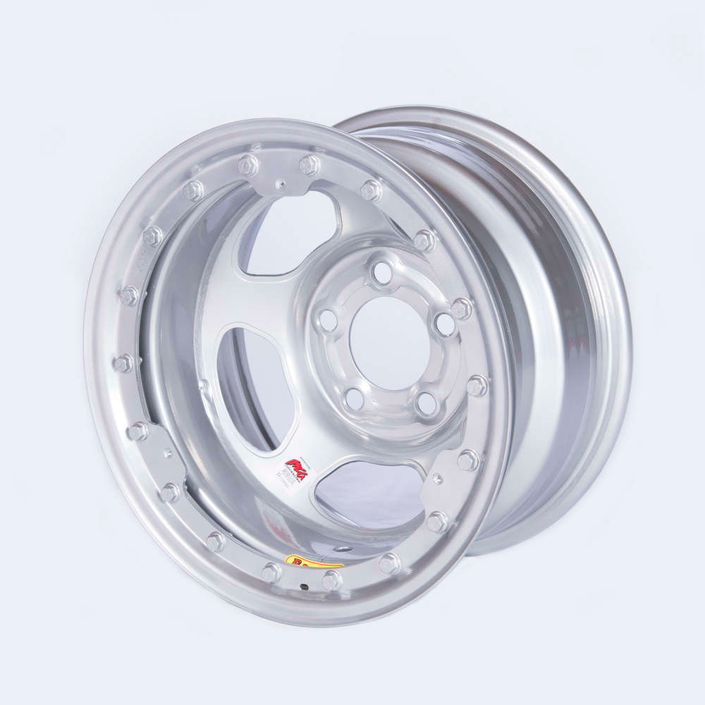 Bassett 15x8 IMCA Silver Beadlock Inertia 5x4.75 58AC2ISLK