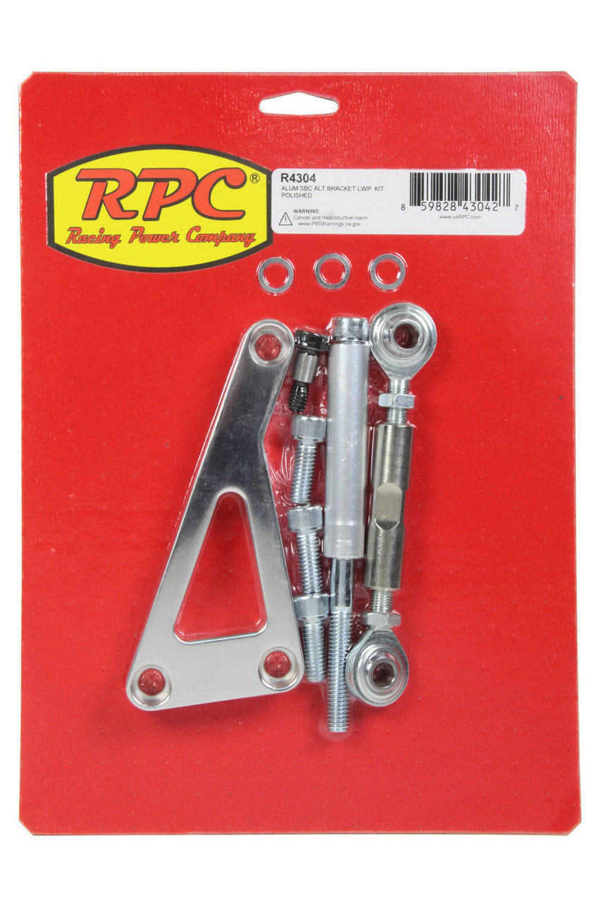 Racing Power Co-Packaged Alum SBC Alternator Bracket LWP Polished R4304