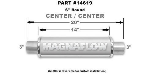 Magnaflow Perf Exhaust Stainless Bullet Muffler 3in In/Out 14619