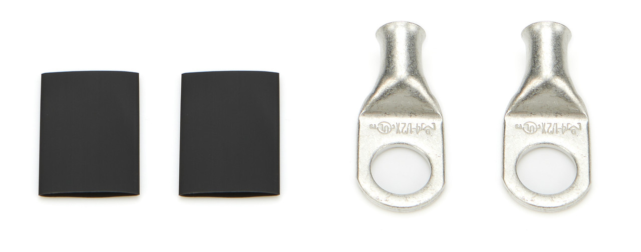 Quickcar Racing Products Power Ring 4 AWG 1/2in Hole Pair w/Heat Shrink 57-535