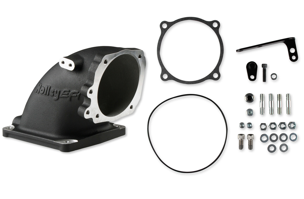 Holley Intake Elbow Ford 5.0L W/4500 TB Flange Black 300-249BK
