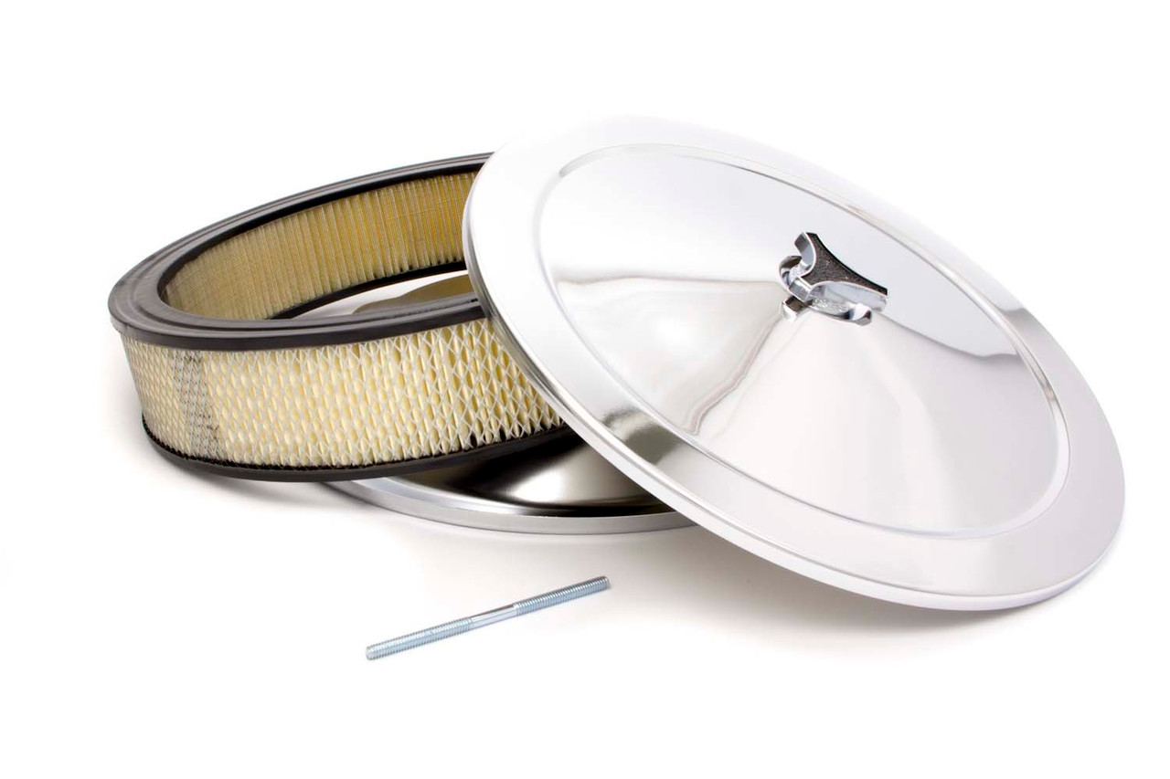 Racing Power Co-Packaged 14x3 Muscle Car Plain Drop Base A/C Chrome R2195