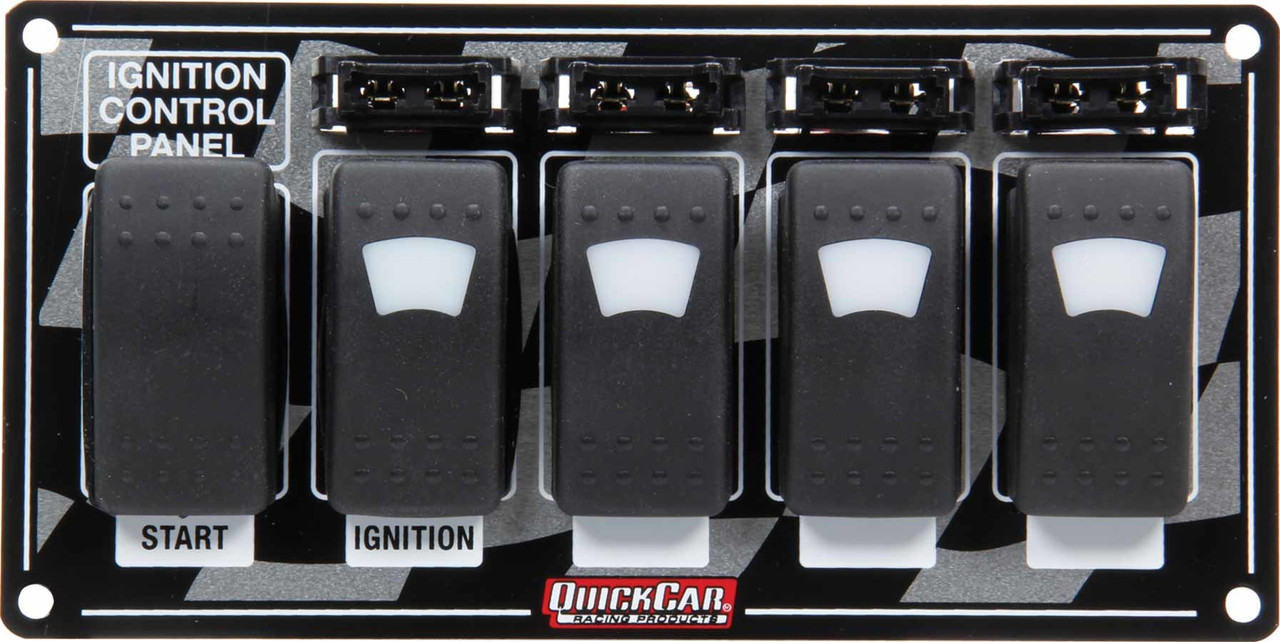 Quickcar Racing Products Ignition Panel w/ Rocker Switches Fuses and Lights 52-164