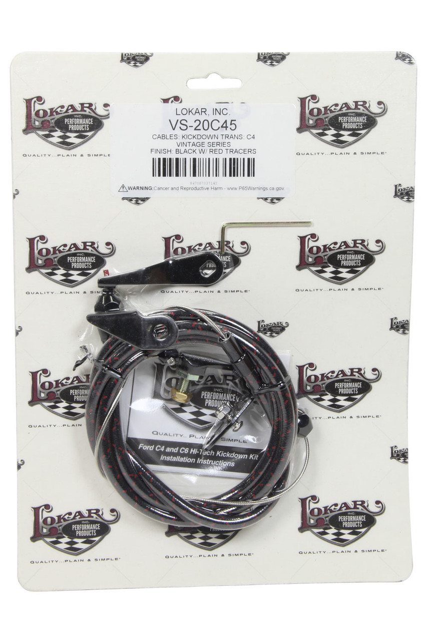 Lokar Vintage Series Ford C-4 Kickdown Cable Black VS-20C45