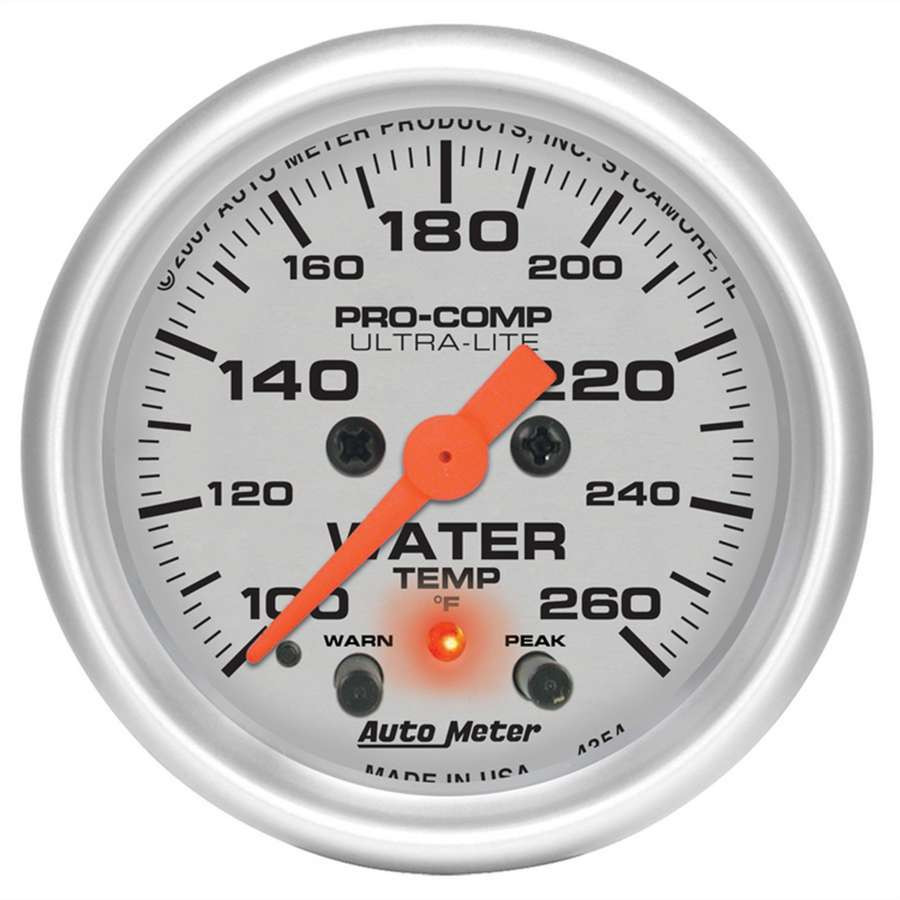 Autometer 2-1/16in U/L Water Temp Gauge w/Peak and Warning 4354