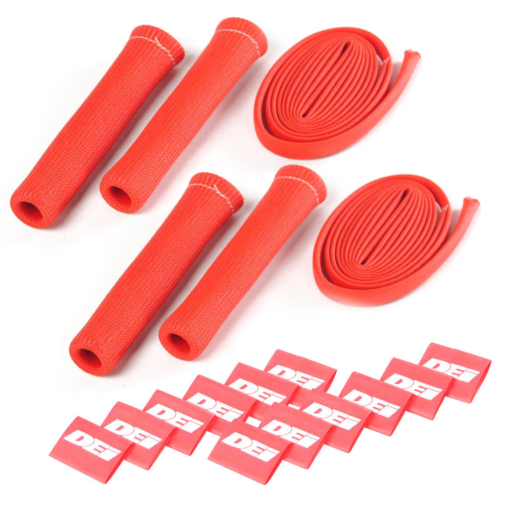 Design Engineering Protect-A-Boot and Wire Ki t 4 Cylinder Red 10586