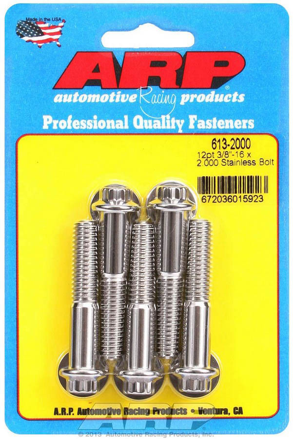 Arp S/S Bolt Kit - 12pt. (5) 3/8-16 x 2.000 613-2000