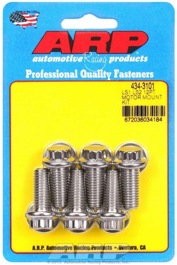 Arp S/S Motor Mount Bolt Kit 12pt. LS1/LS2 434-3101
