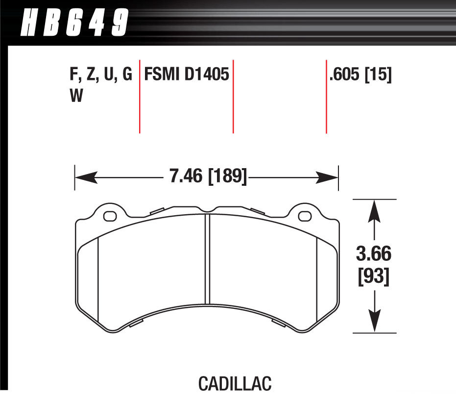 Hawk Brake Brake Pads GM / Dodge Front Ceramic HB649Z.605