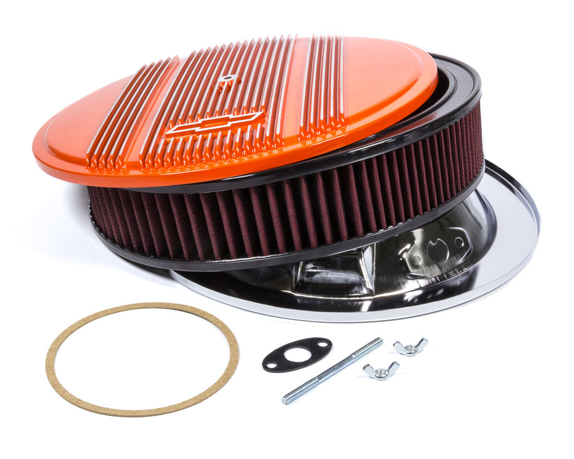 Holley 14 x 3 Air Cleaner Finned Bowtie Orange 120-176