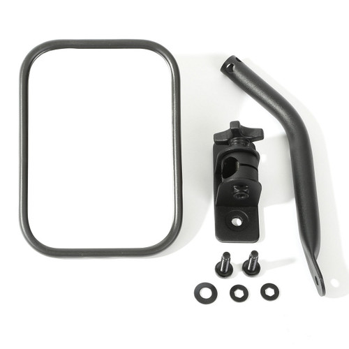 Rugged Ridge Quick Release Mirror Tex tured Black Rectangular 11025.18