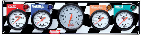Quickcar Racing Products Gauge Panel OP/WT/OT/FP w/Tach 61-60513