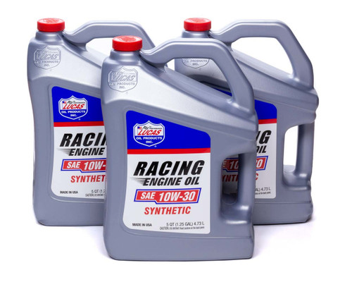 Lucas Oil Synthetic Racing Oil 10w 30 Case 3 x 5qt Bottle 10611