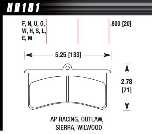 Hawk Brake Superlite/Xl DTC-70 HB101U.800