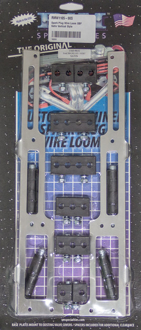R and M Specialties Spark Plug Wire Loom SBF Satin Vertical Style 1105-90-S