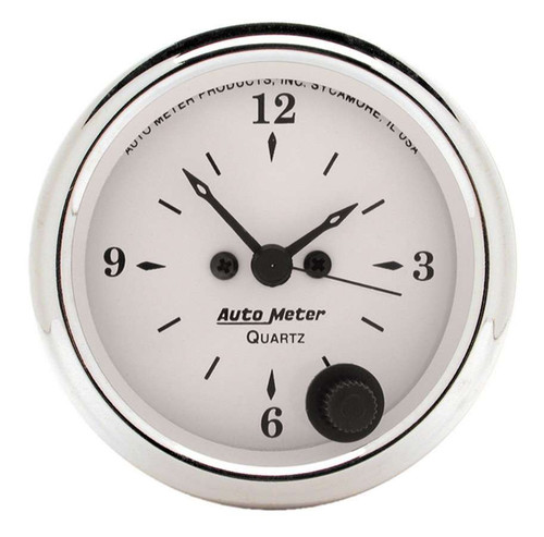 Autometer Old Tyme White 2 1/16in Quartz Clock 1686