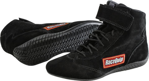 Racequip Shoe Mid-Top Black Size 8 SFI 30300080