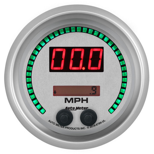 Autometer 3-3/8 Speedometer 260mph Elite Digital UL Series 6789-UL