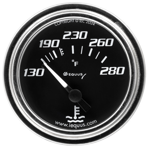 Equus 2.0 Dia Water Temp Gauge Chrome 130-280 E7232