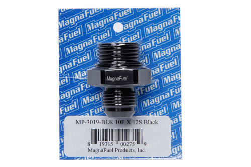 Magnafuel/Magnaflow Fuel Systems #10an Flare to #12an Port Fitting Str. Black MP-3019-BLK
