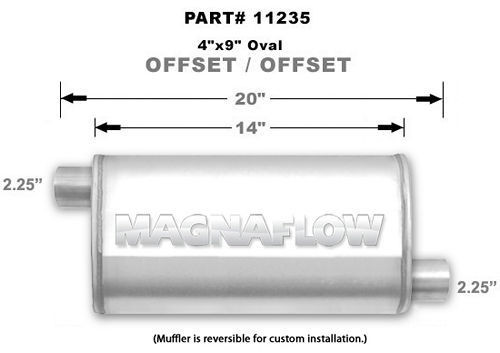 Magnaflow Perf Exhaust Stainless Muffler 2.25in. Offset In/Out 11235