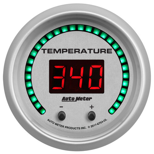 Autometer 2-1/16 Fluid Temp Gauge Elite Digital UL Series 6754-UL