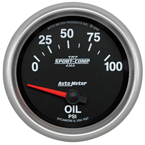 Autometer 2-5/8 SC II Oil Press Gauge 100 PSI - Electric 7627
