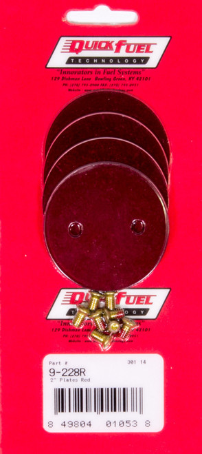 Quick Fuel Technology 2in Throttle Plates Red Anodized (4 Pack) 9-228RQFT