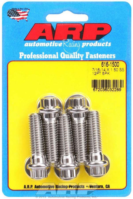 Arp S/S Bolt Kit - 12pt. (5) 7/16-14 x 1.500 616-1500