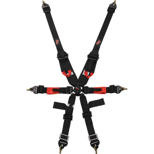 G-Force 6pt Harness Camlock Indiv Black Euro FIA 7623BK