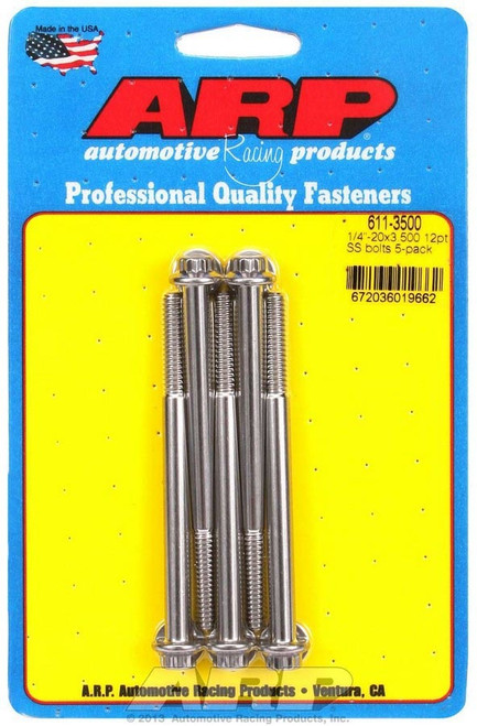 Arp S/S Bolt Kit - 12pt. (5) 1/4-20 x 3.500 611-3500