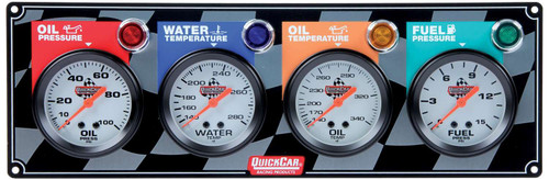 Quickcar Racing Products 4 Gauge Panel OP/WT/OT/ FP 61-6021