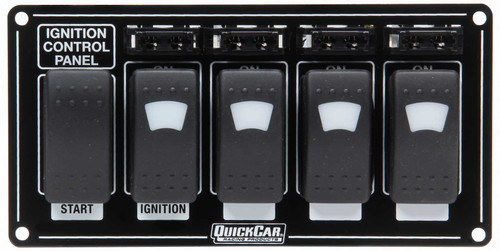 Quickcar Racing Products Ignition Panel w/ Rocker Switches Fuses and Lights 52-864