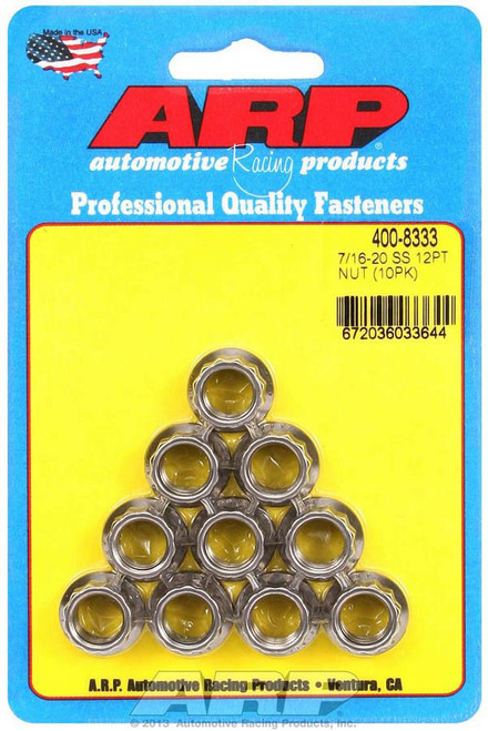 Arp S/S 12pt. Nuts - 7/16-20 (10) 400-8333