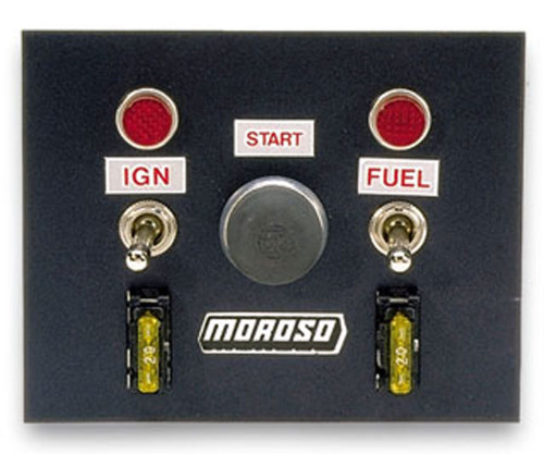 Moroso Toggle Switch Panel 4in x 5in - Black Finish 74130