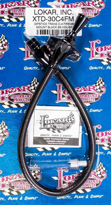 Lokar Black Dipstick Ford C4 Trans Firewall Mount XTD-30C4FM