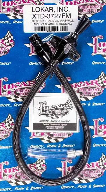 Lokar Black Dipstick Mopar 727 Trans Firewall Mount XTD-3727FM
